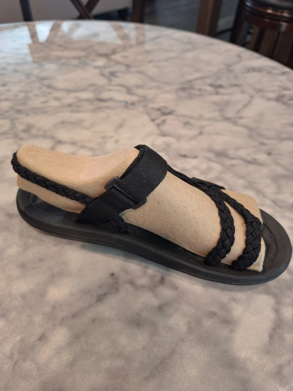 Black Braided Strappy Women’s Sandals - Comfortable Everyday Wear 12M.New
